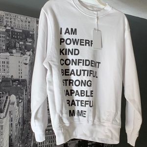NWT - Anine Bing - Ramona Sweatshirt - Empowerment - white